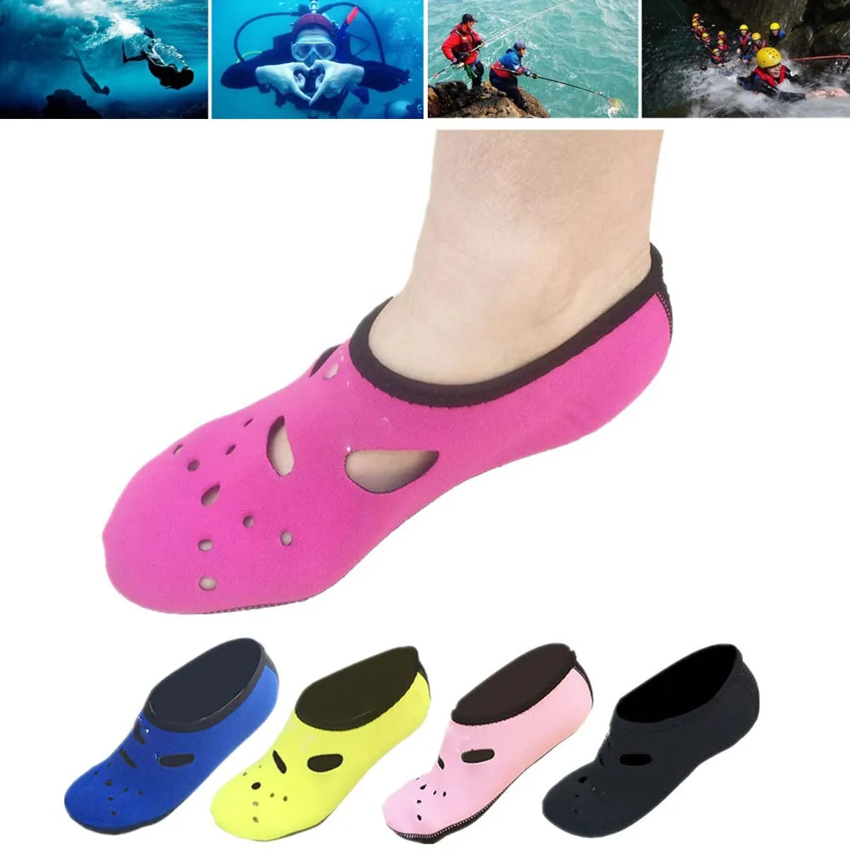 1 Pair Adults Diving Socks Wetsuit Shoes Socks Pool Beach Water Shoes Swim Slip On Surf Fashion Breathable Socks