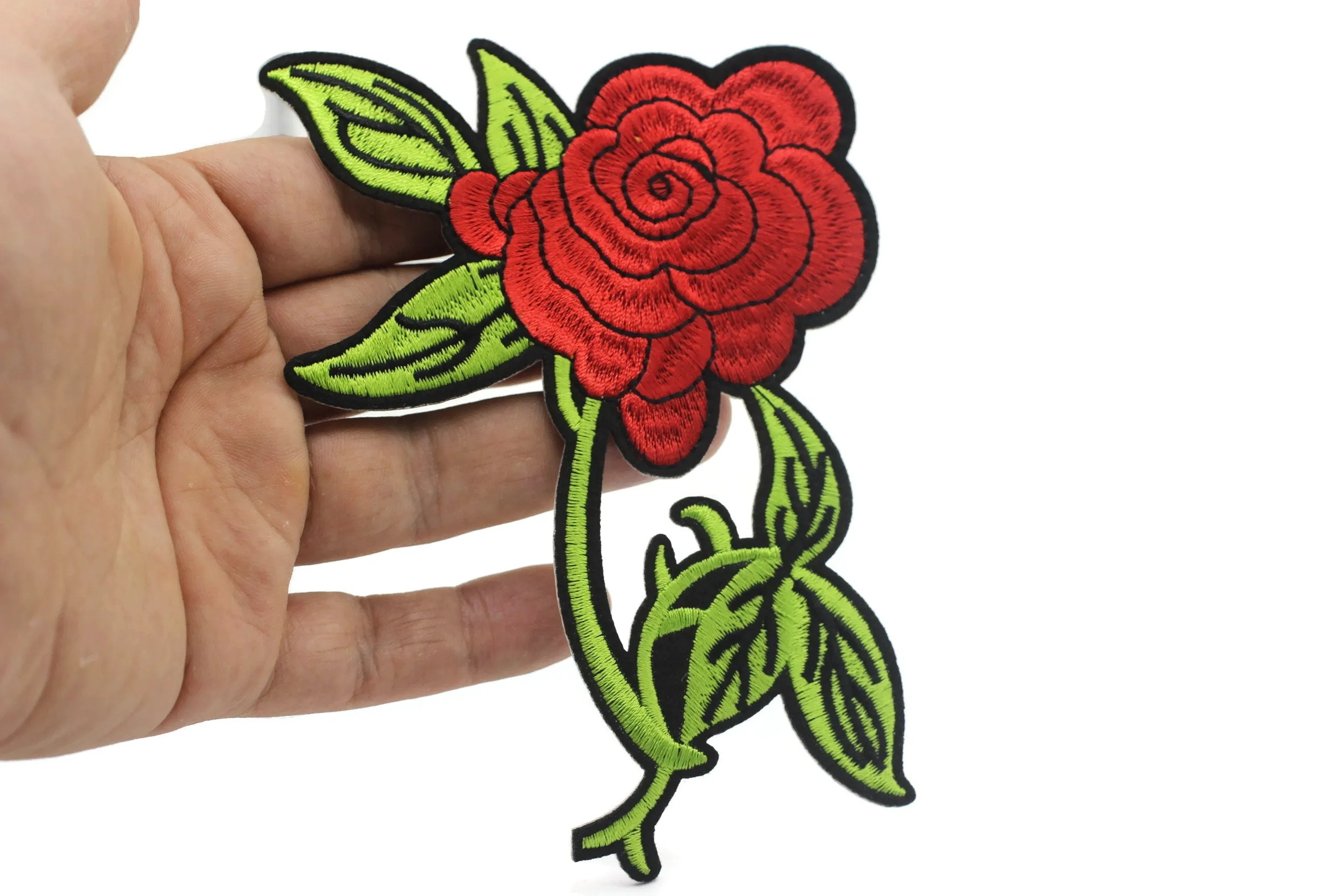 10 Pcs Rose Patch 5.4x3.6 Inch Iron On Patch Embroidery, Custom Patch, High Quality Sew On Badge for Denim, Sew On Patch, Applique