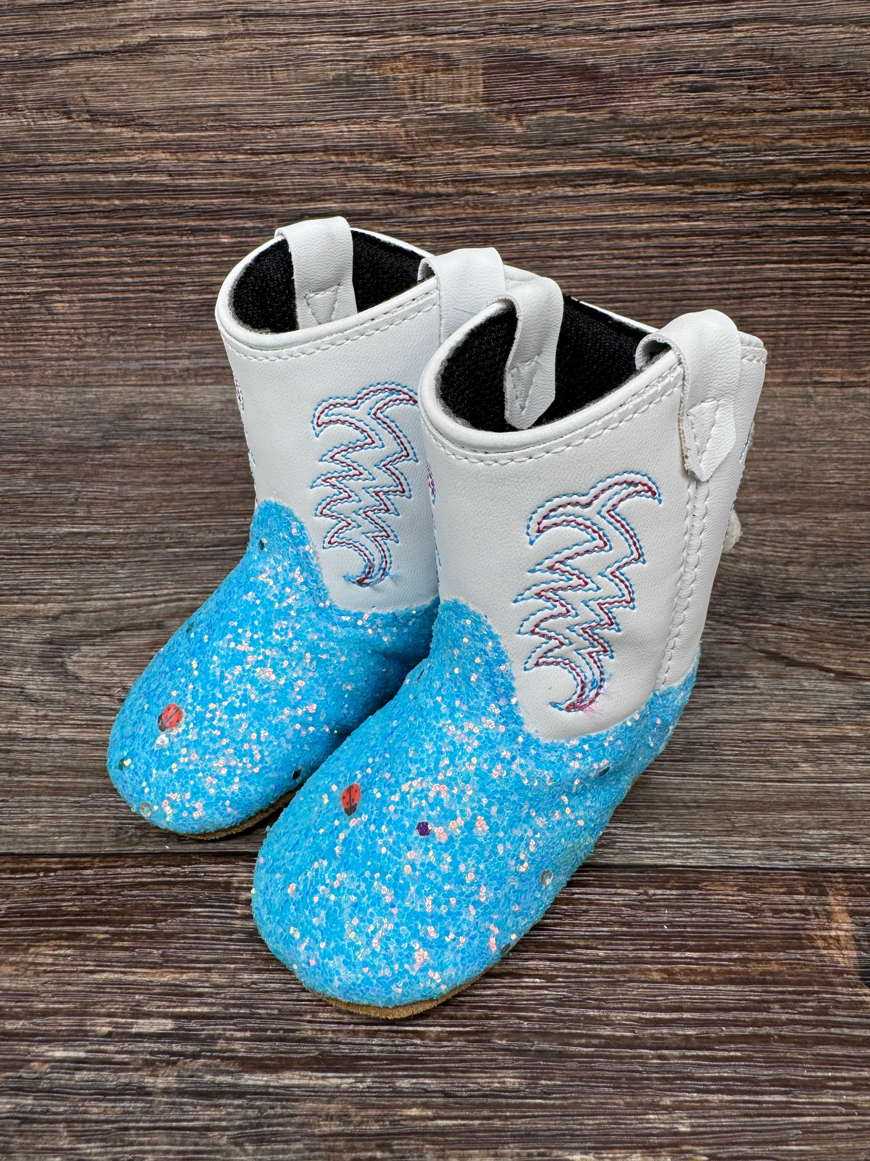 10149 Infant & Toddler Poppet Blue Glitter Bootie by Old West