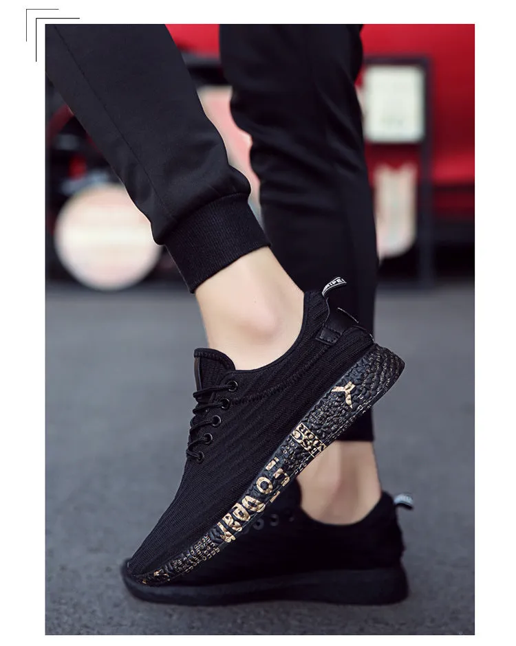 2024 spring and summer breathable net deodorant men's shoes casual shoes Korean youth students wild fly woven sports shoes