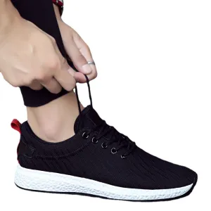 2024 spring and summer breathable net deodorant men's shoes casual shoes Korean youth students wild fly woven sports shoes