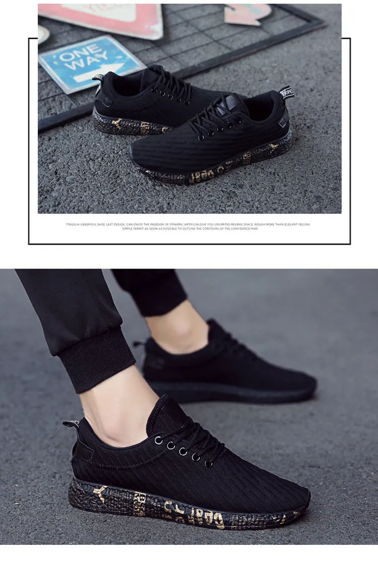 2024 spring and summer breathable net deodorant men's shoes casual shoes Korean youth students wild fly woven sports shoes