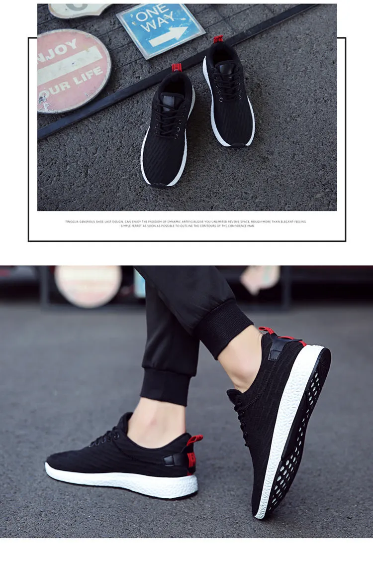 2024 spring and summer breathable net deodorant men's shoes casual shoes Korean youth students wild fly woven sports shoes