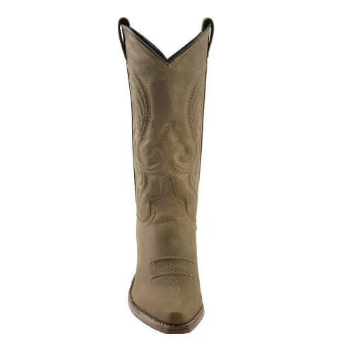 ABILENE WOMEN'S BROWN LONGHORN SNIP TOE WESTERN BOOT - 9036