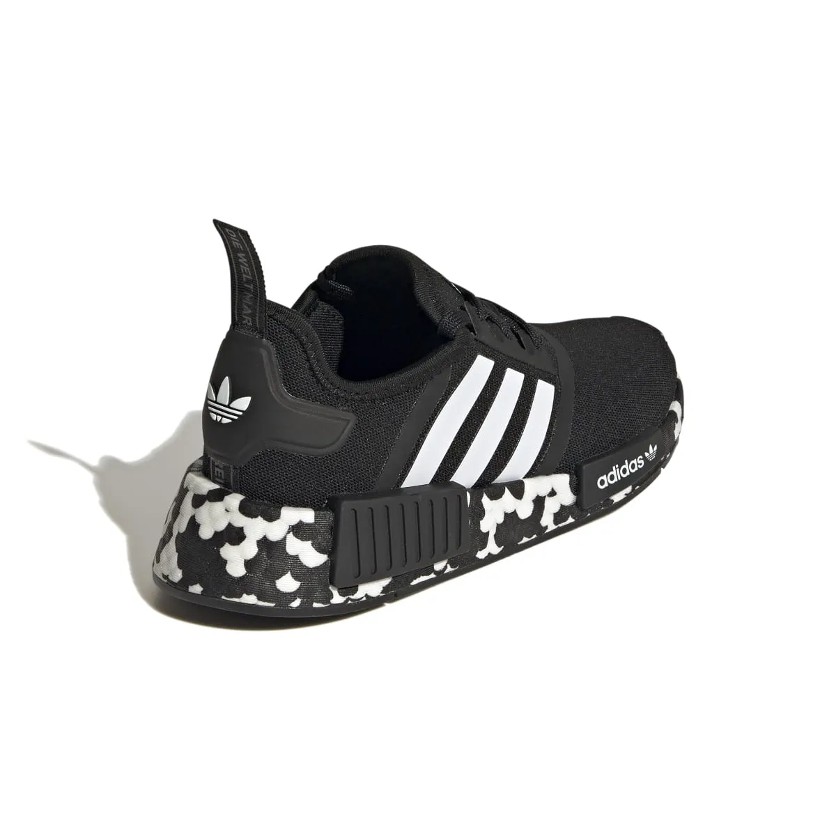 ADIDAS GW9594 NMD_R1 JR'S (Medium) Black/Black/White Textile Running Shoes