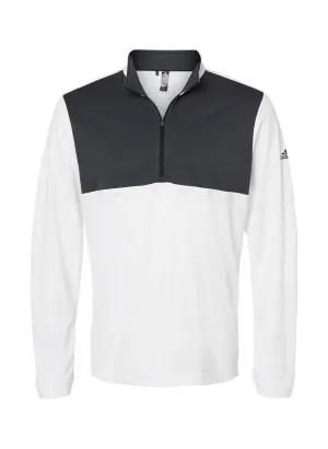 Adidas Men&#x27;s White / Carbon Adidas  Lightweight Quarter-Zip A280