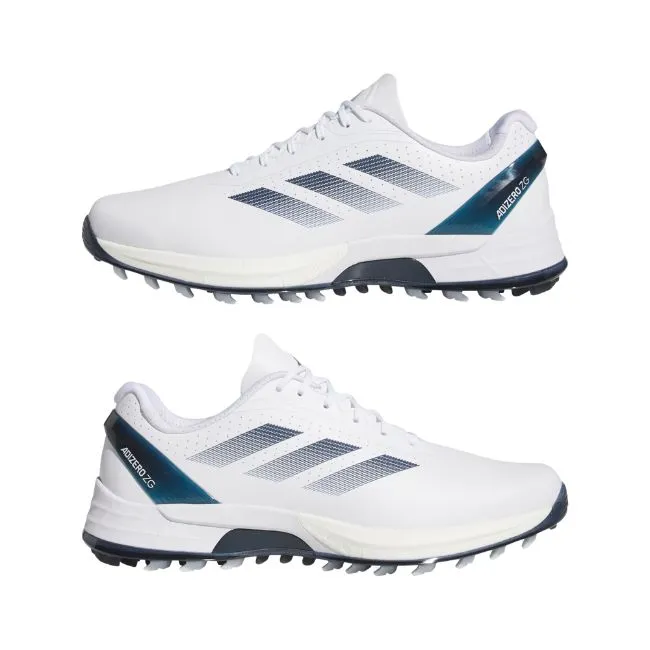 Adidas Men's Adizero ZG Spikeless Golf Shoes - White/Navy/Metalic