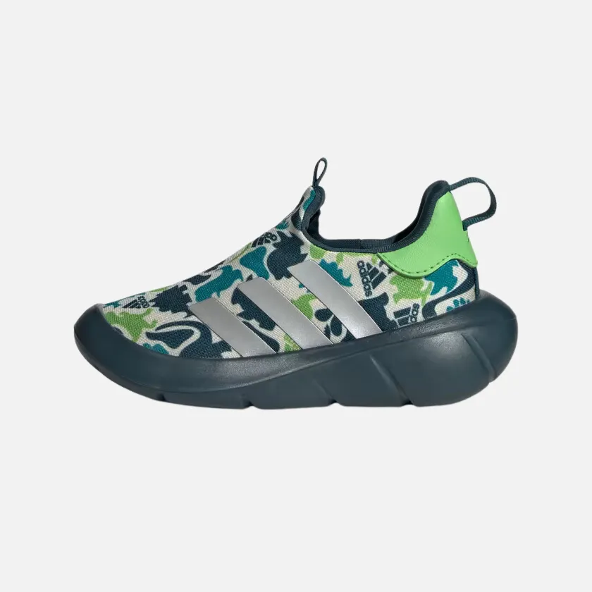 Adidas Monofit Slip on Kids Unisex Shoes (0-3 Years) - Grey One/Silver Metallic/Semi Lucid Lime