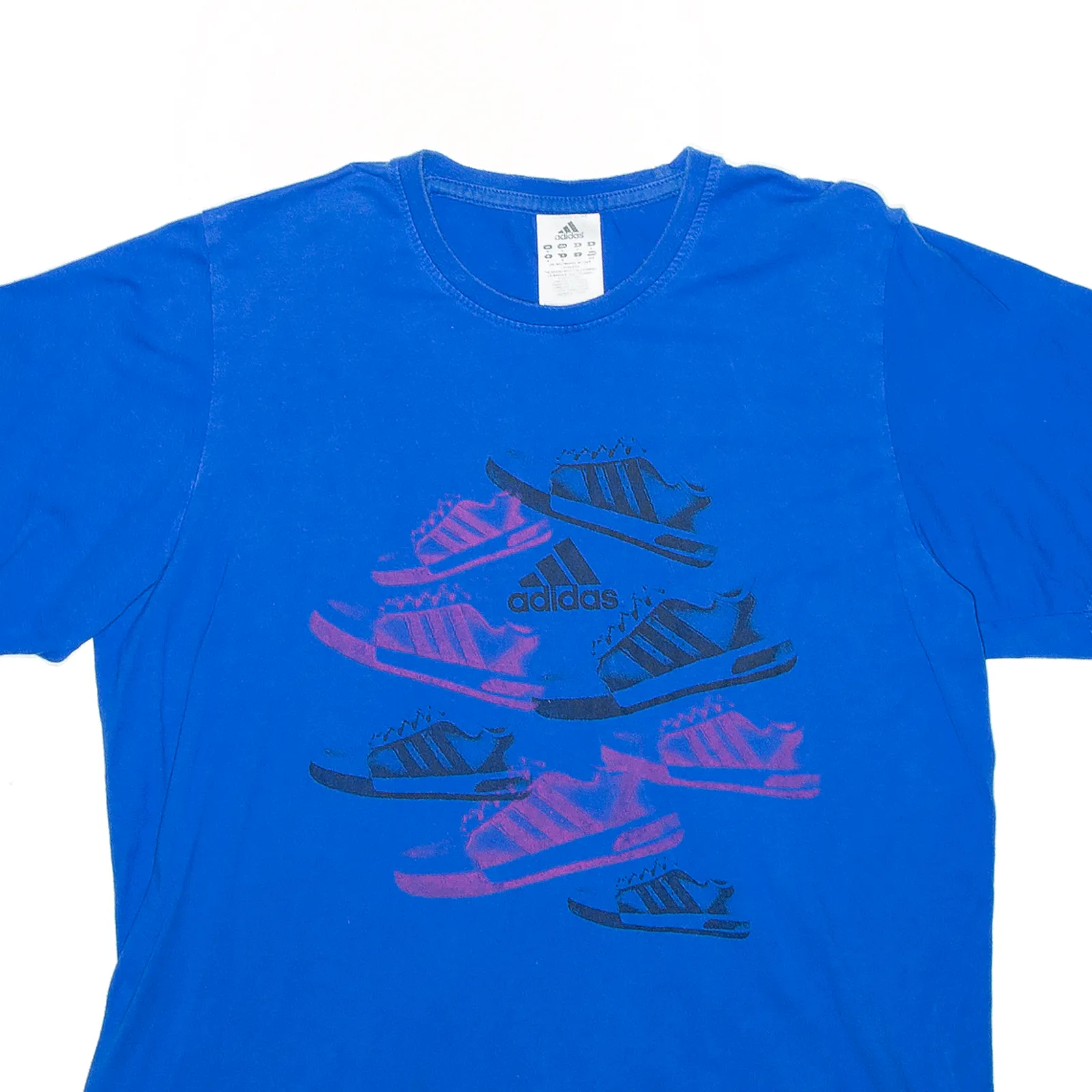 ADIDAS Shoes Sports Blue Short Sleeve T-Shirt Mens M