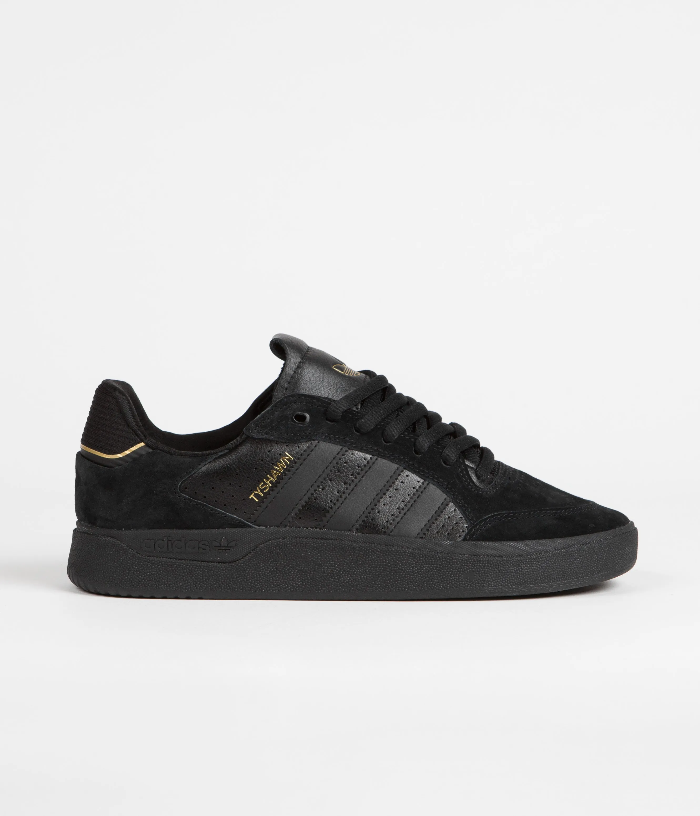 Adidas Tyshawn Low Shoes - Core Black / Core Black / Gold Metallic