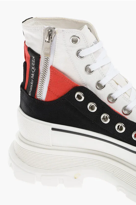 Alexander McQueen Zipped High-top Sneakers With Platform Sole