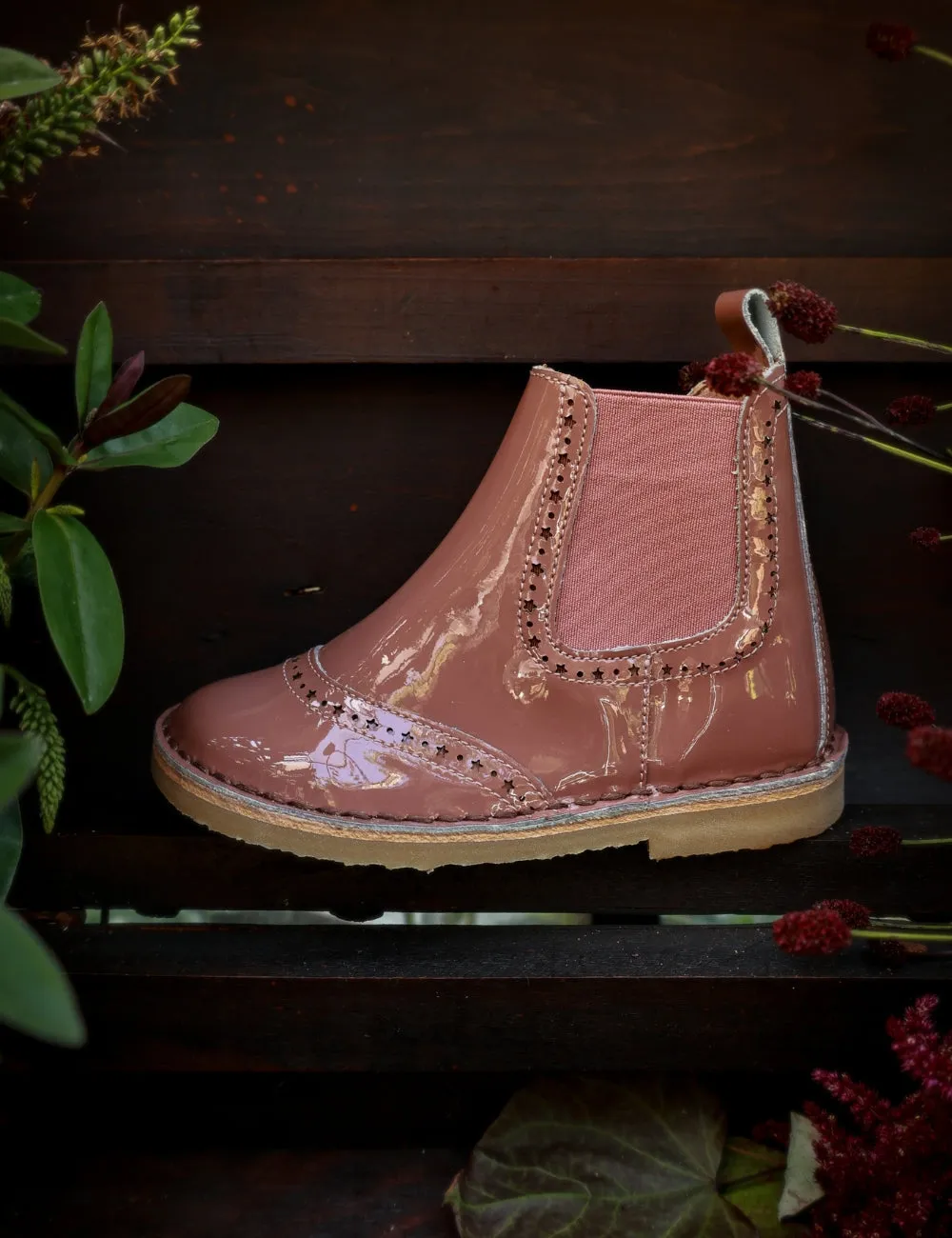 Ankle Boot Stars - Rose Clay Patent