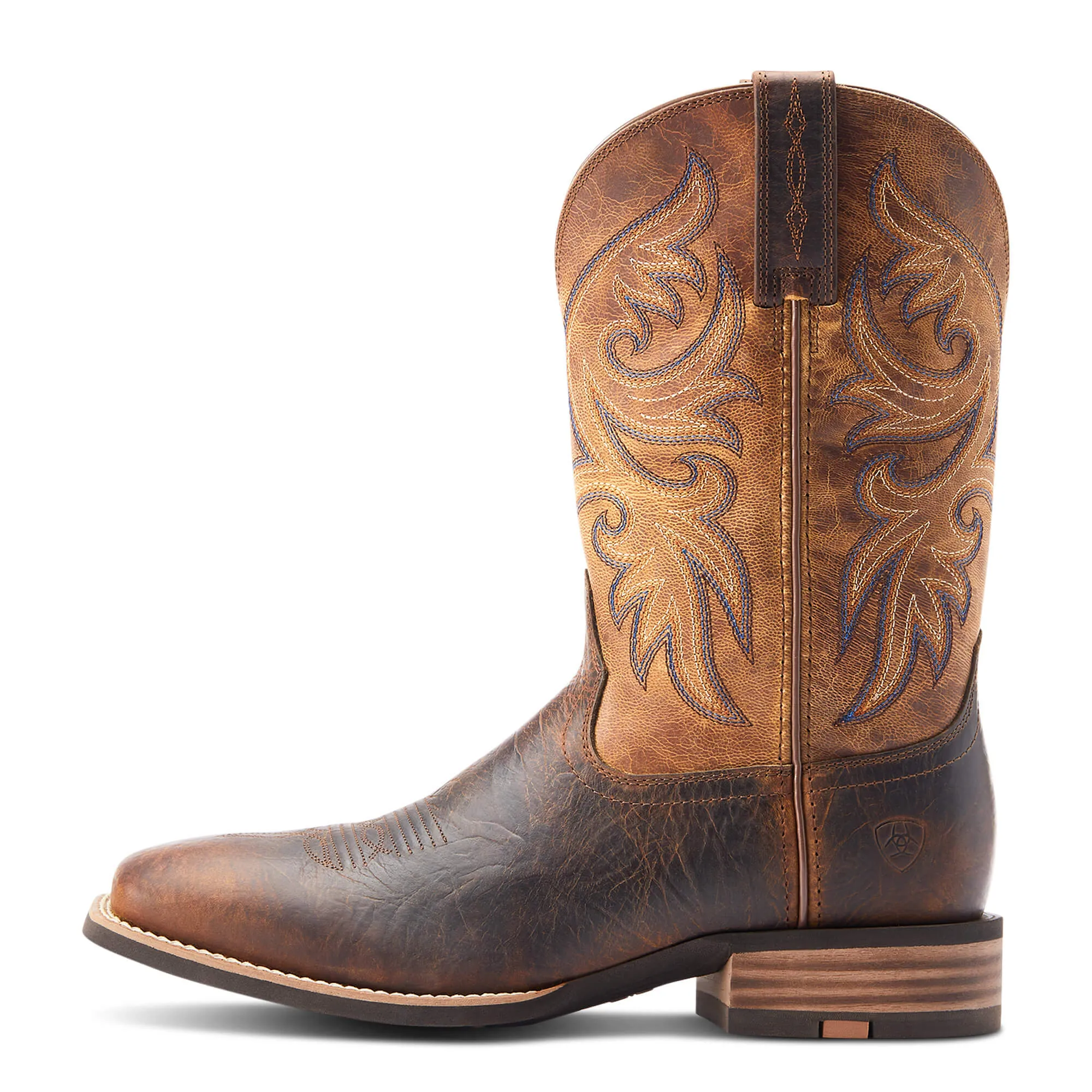 Ariat Bartop Brown Broad Square Toe Slingshot Western Boots for Men