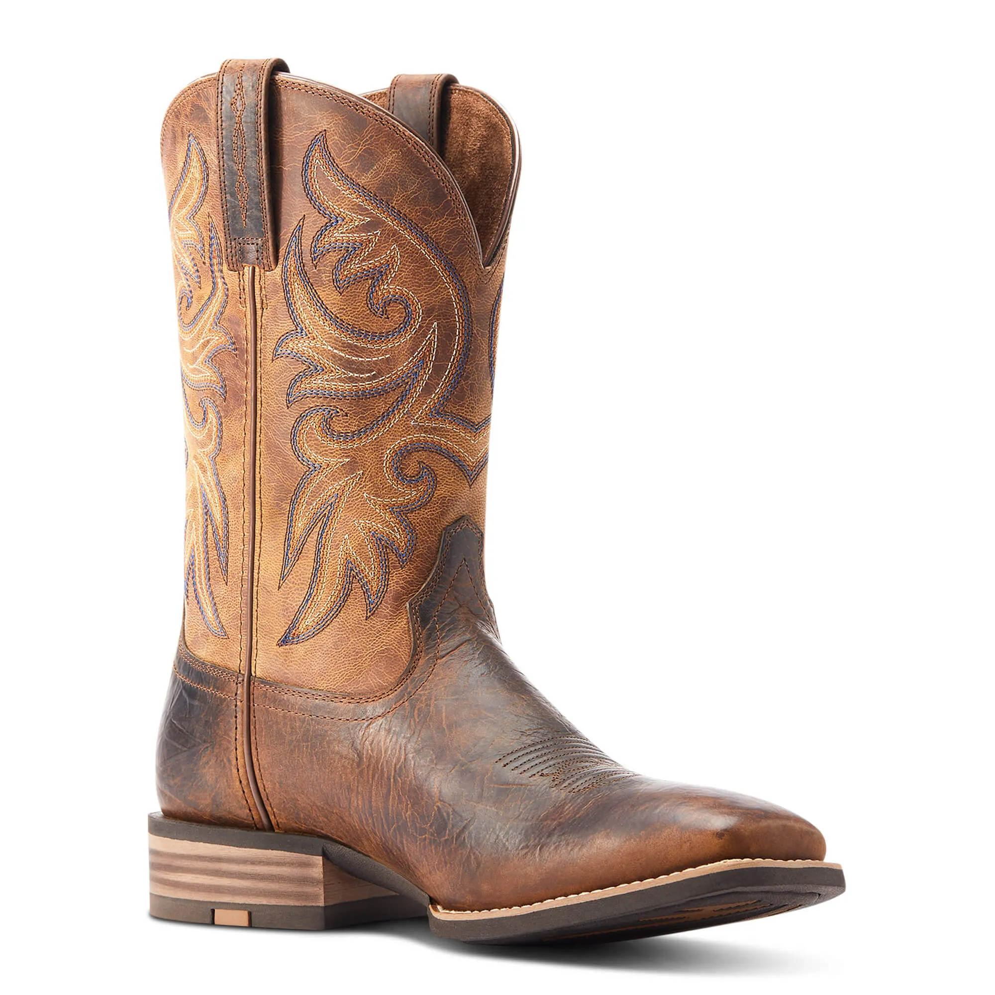 Ariat Bartop Brown Broad Square Toe Slingshot Western Boots for Men