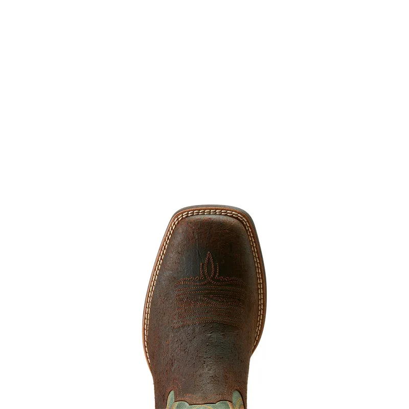 'Ariat' Men's 11" Amos Western Square Toe - Brown / Green