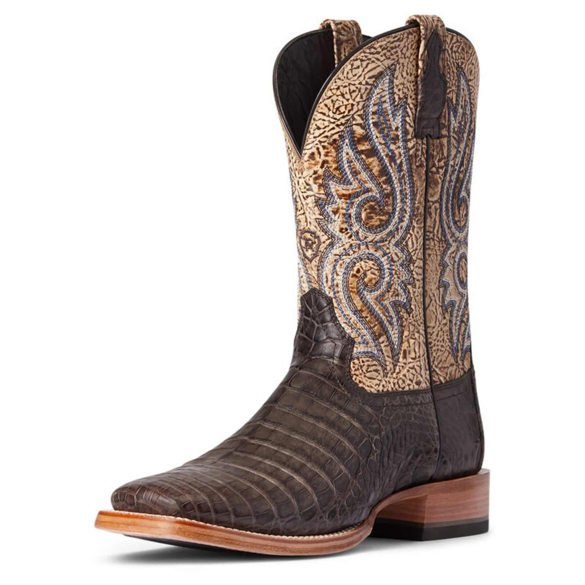 ARIAT MEN'S CHOCOLATE DENTON CAIMEN BELLY WESTERN BOOT - 10035922