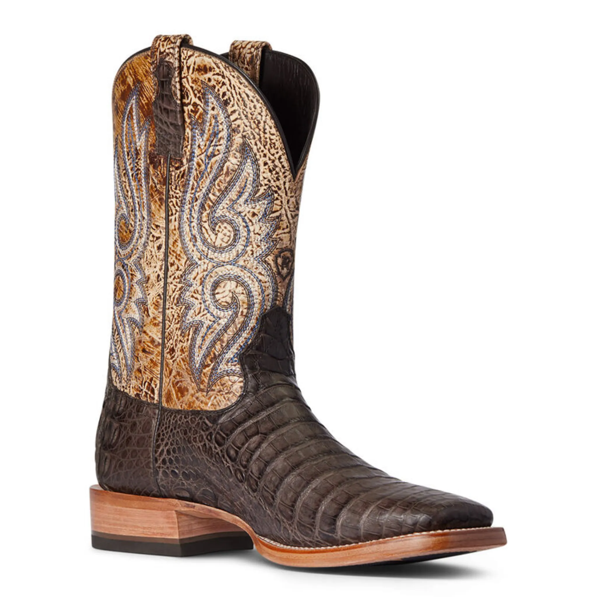 ARIAT MEN'S CHOCOLATE DENTON CAIMEN BELLY WESTERN BOOT - 10035922