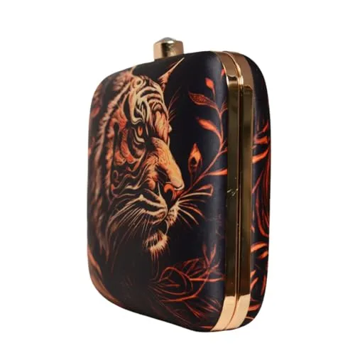 Artklim Tiger Face Printed Clutch