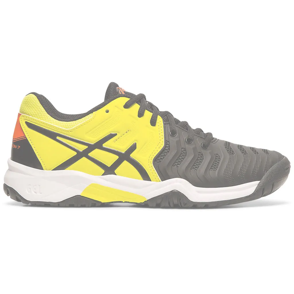 Asics Gel Resolution 7 GS Black Yellow Juniors Tennis Shoes