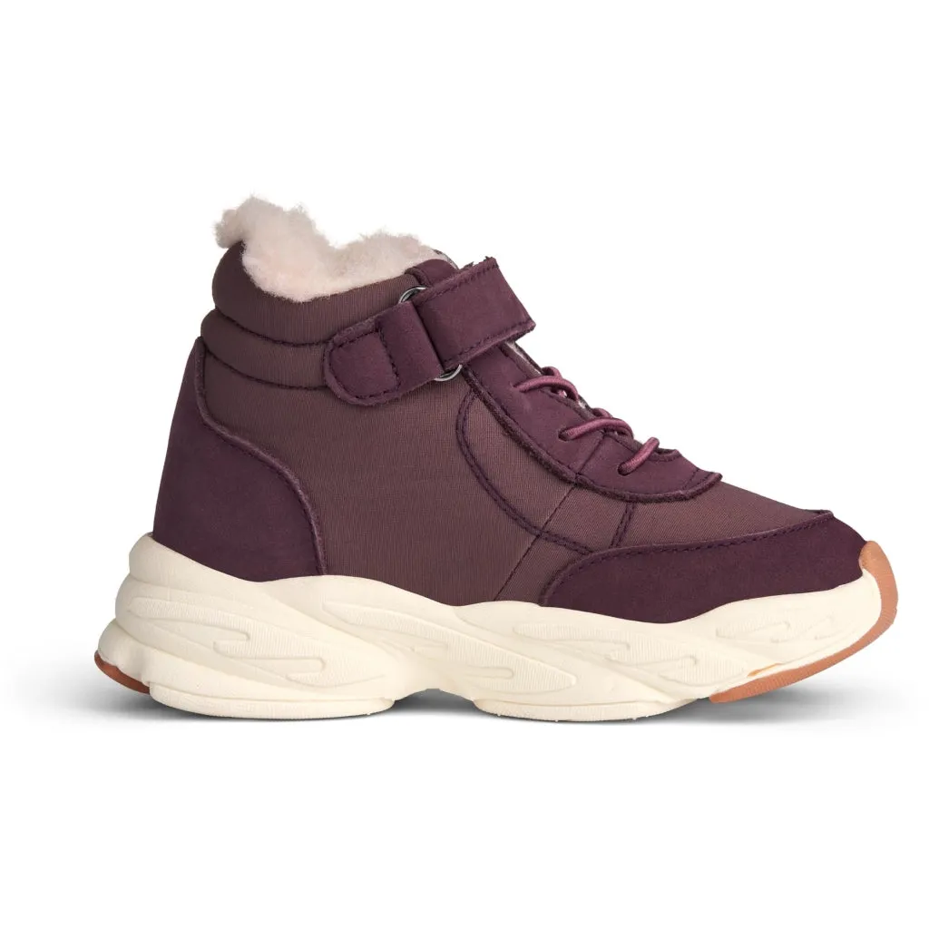 Aston High Velcro Tex - eggplant