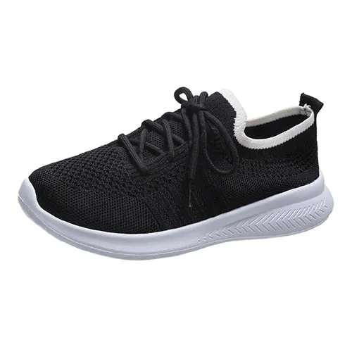 Back To School lovevop   Women Sneakers Ladies Mesh Vulcanized Woman Flats Plus Size Casual Tennis Sports Shoes Female Elastic Lace Up Footwear