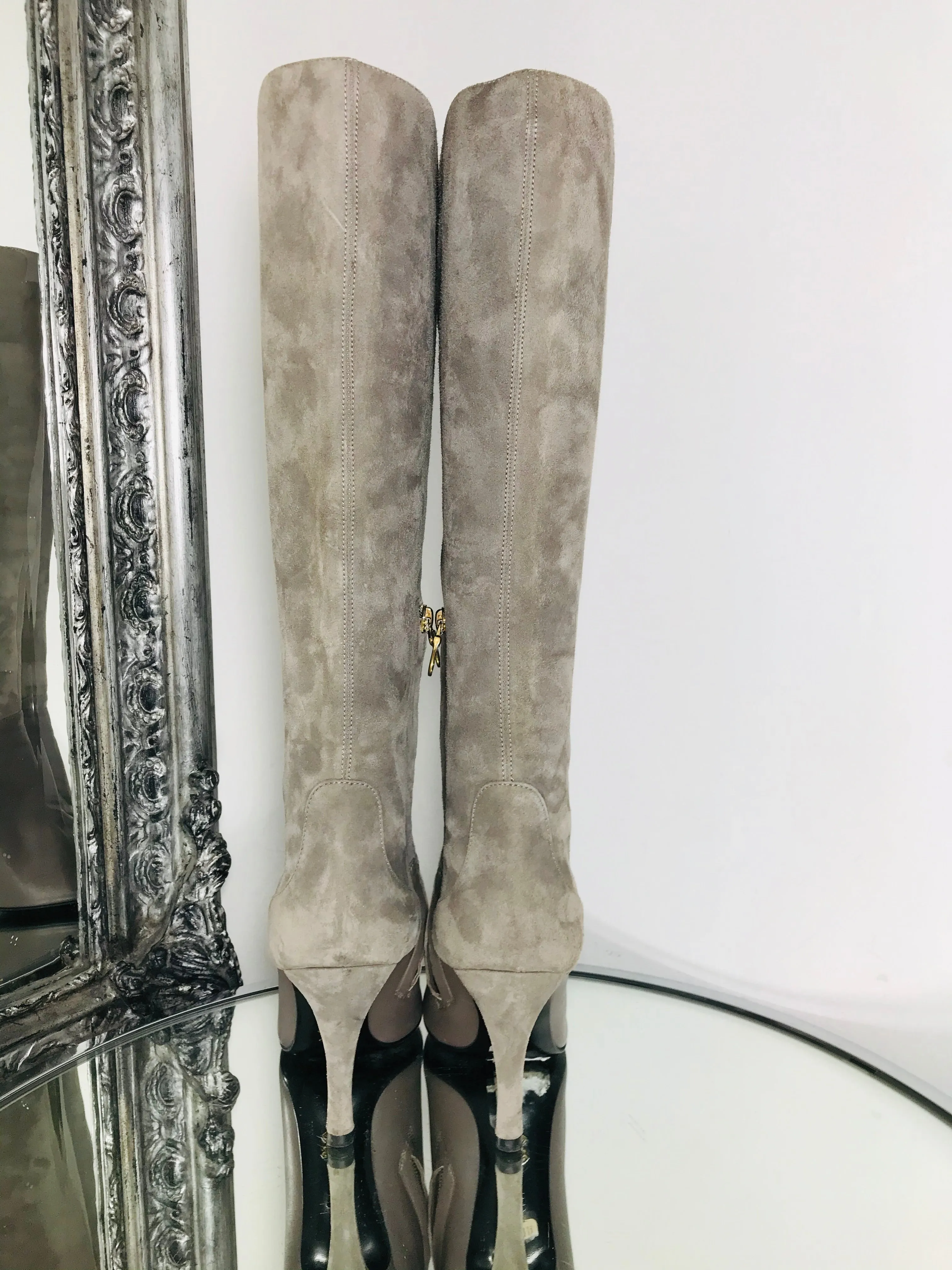 Bally Suede & Leather Knee High Boots. Size 38