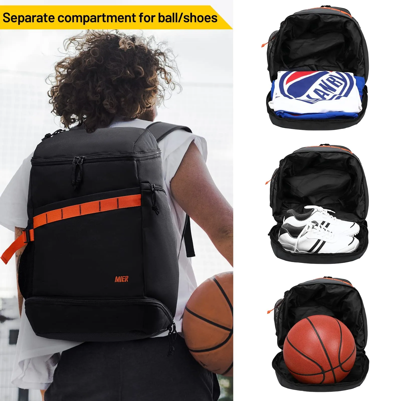 Basketball Backpack Sports Bag with Ball Compartment