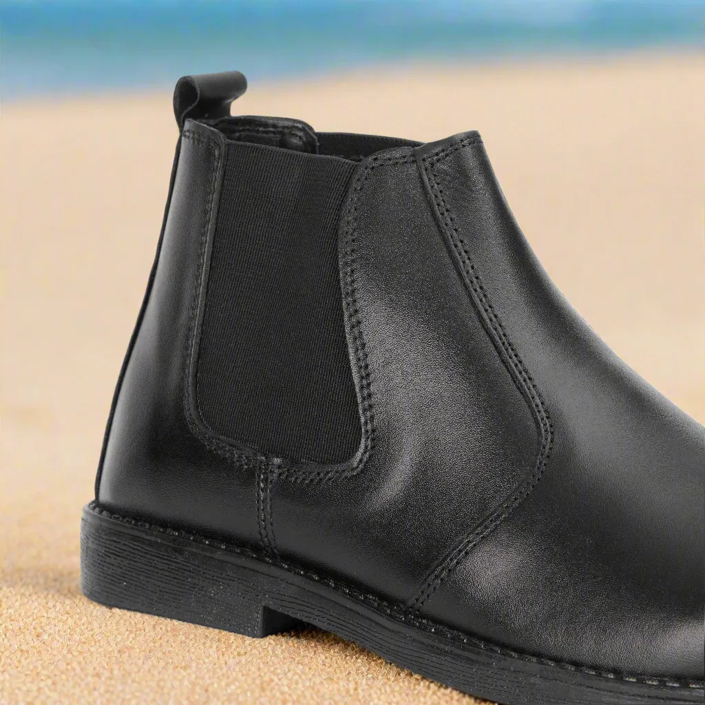 Black Cow Leather Chelsea boots