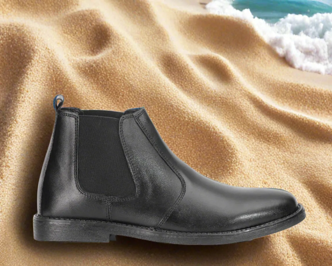 Black Cow Leather Chelsea boots