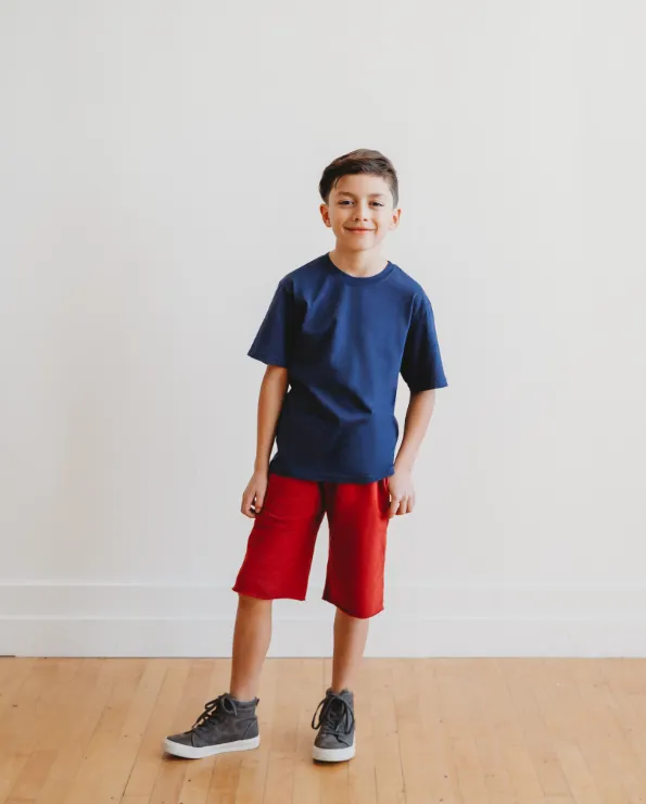 Boys Amazingly Soft Cotton Lightweight Fleece Shorts | Dark Khaki