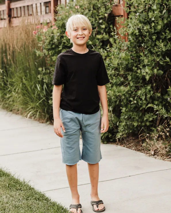 Boys Amazingly Soft Cotton Lightweight Fleece Shorts | Dark Khaki