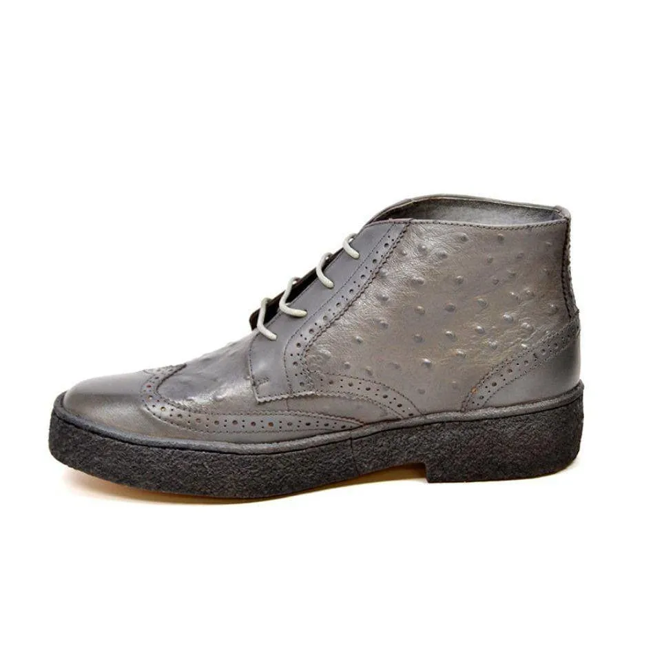 British Walkers Playboy Wingtip Limited Men's Ostrich Leather High Top Boots