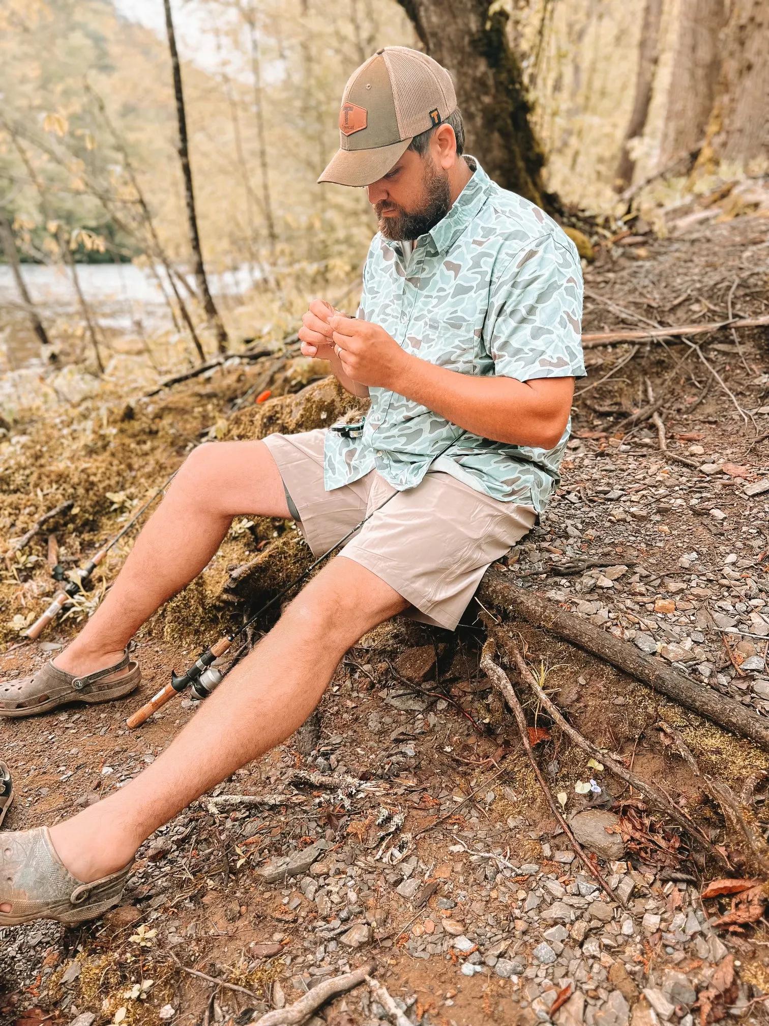 Burlebo Old School Camo Button Down- Short Sleeve