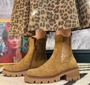 Casey Chunky Sole Boots with Animal Detail