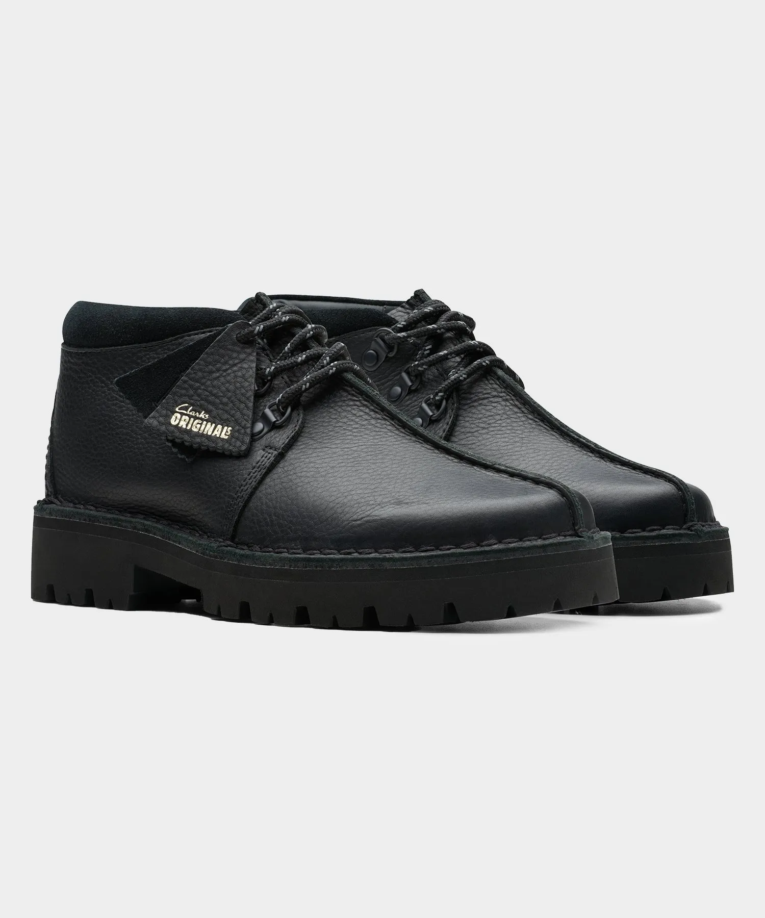 Clarks Desert Trek Hiker in Black Leather