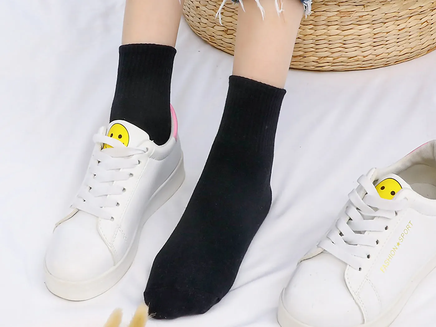 Cotton Solid Casual Everyday Work Sport Socks