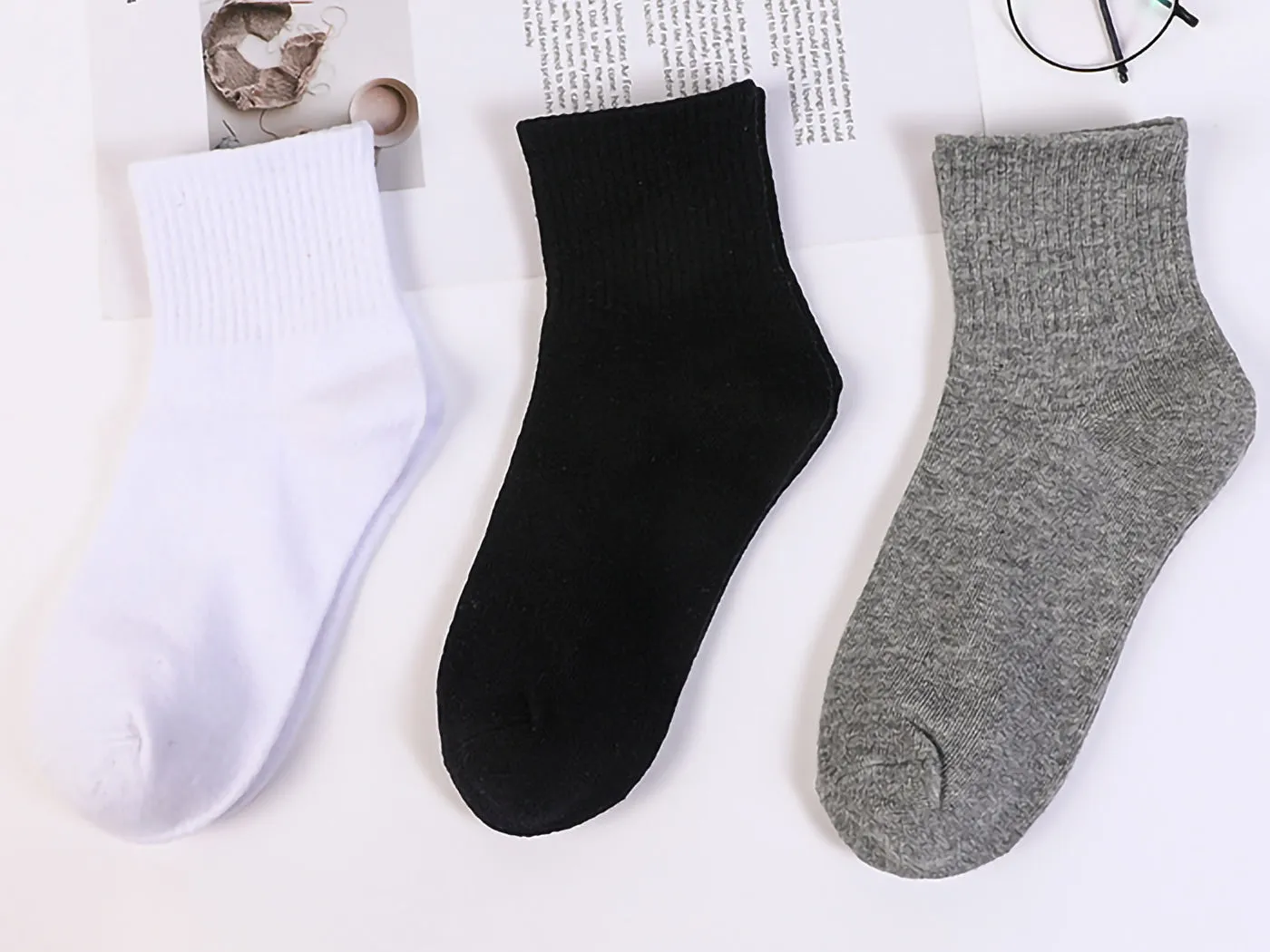 Cotton Solid Casual Everyday Work Sport Socks