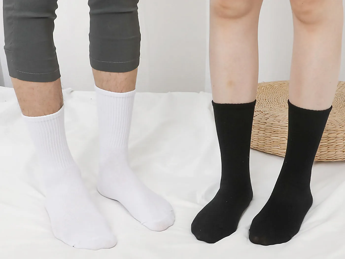 Crew Simple Solid Cotton Causal Socks