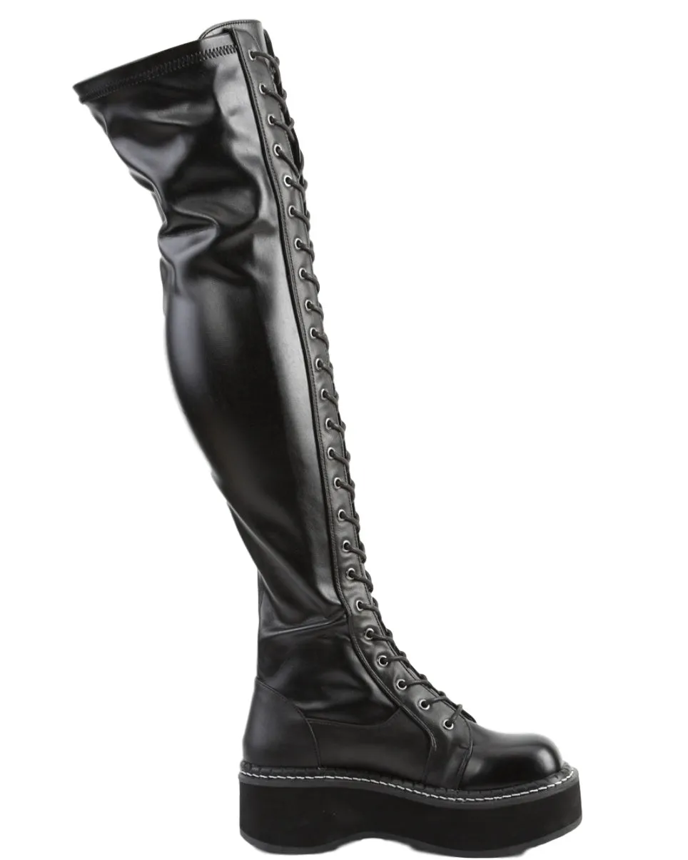 Demonia Emily Black Thigh-High Boots