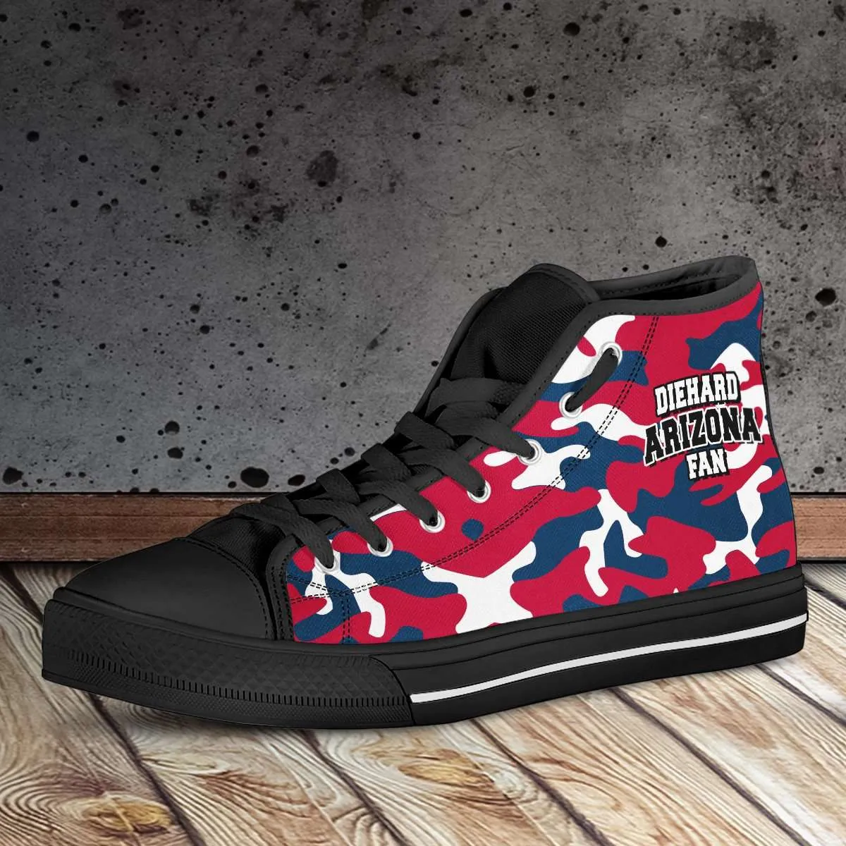 Diehard Arizona Wildcats Fan Camo Canvas High Top Shoes