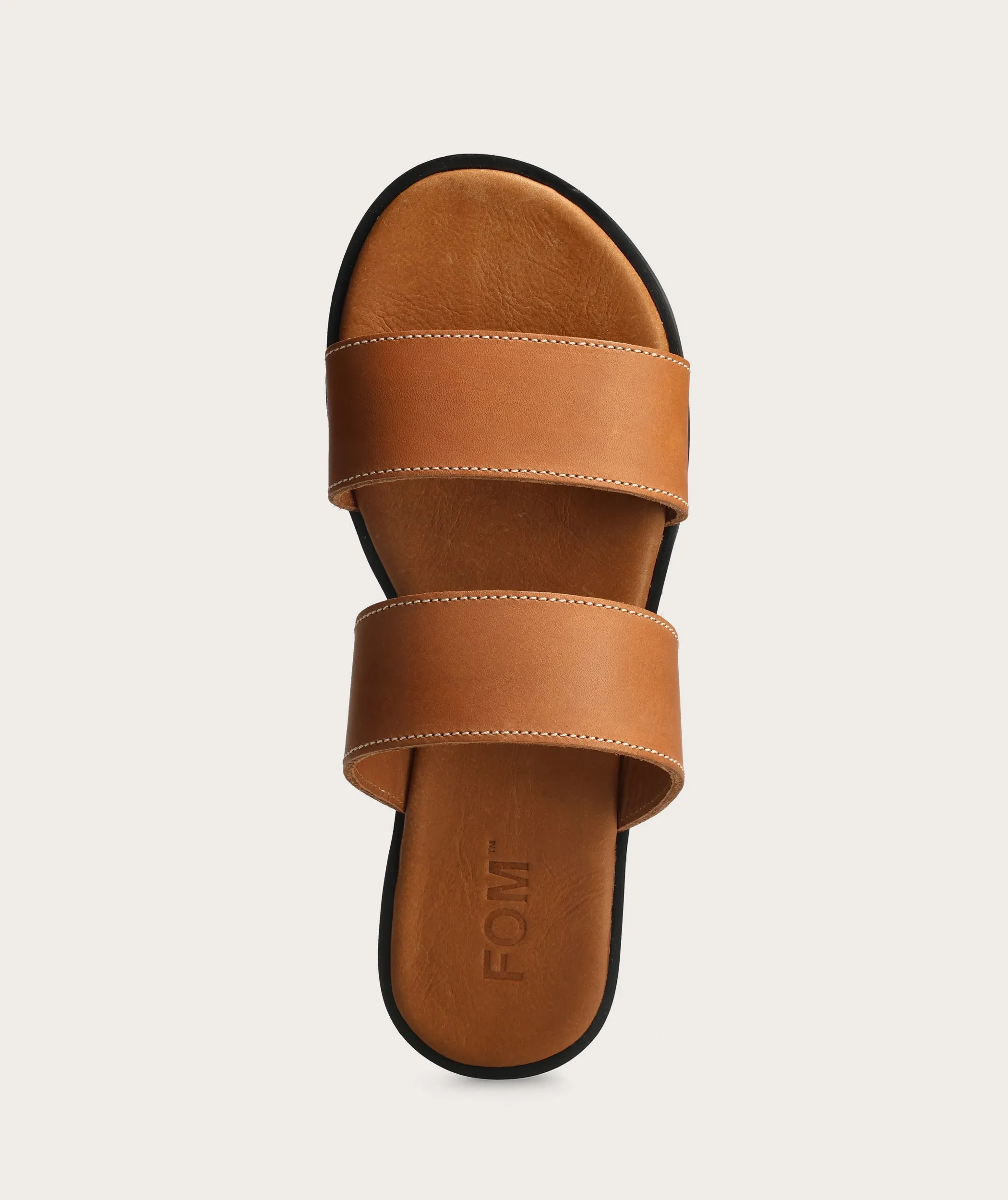 Double Strap Slide - Tan