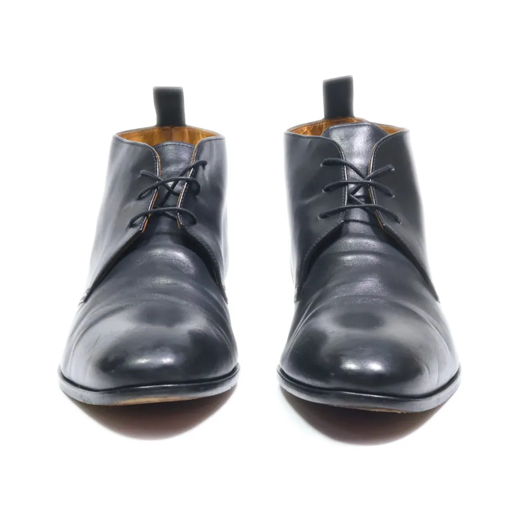 Doucal'S Formal Boots Leather Black Colour For Men