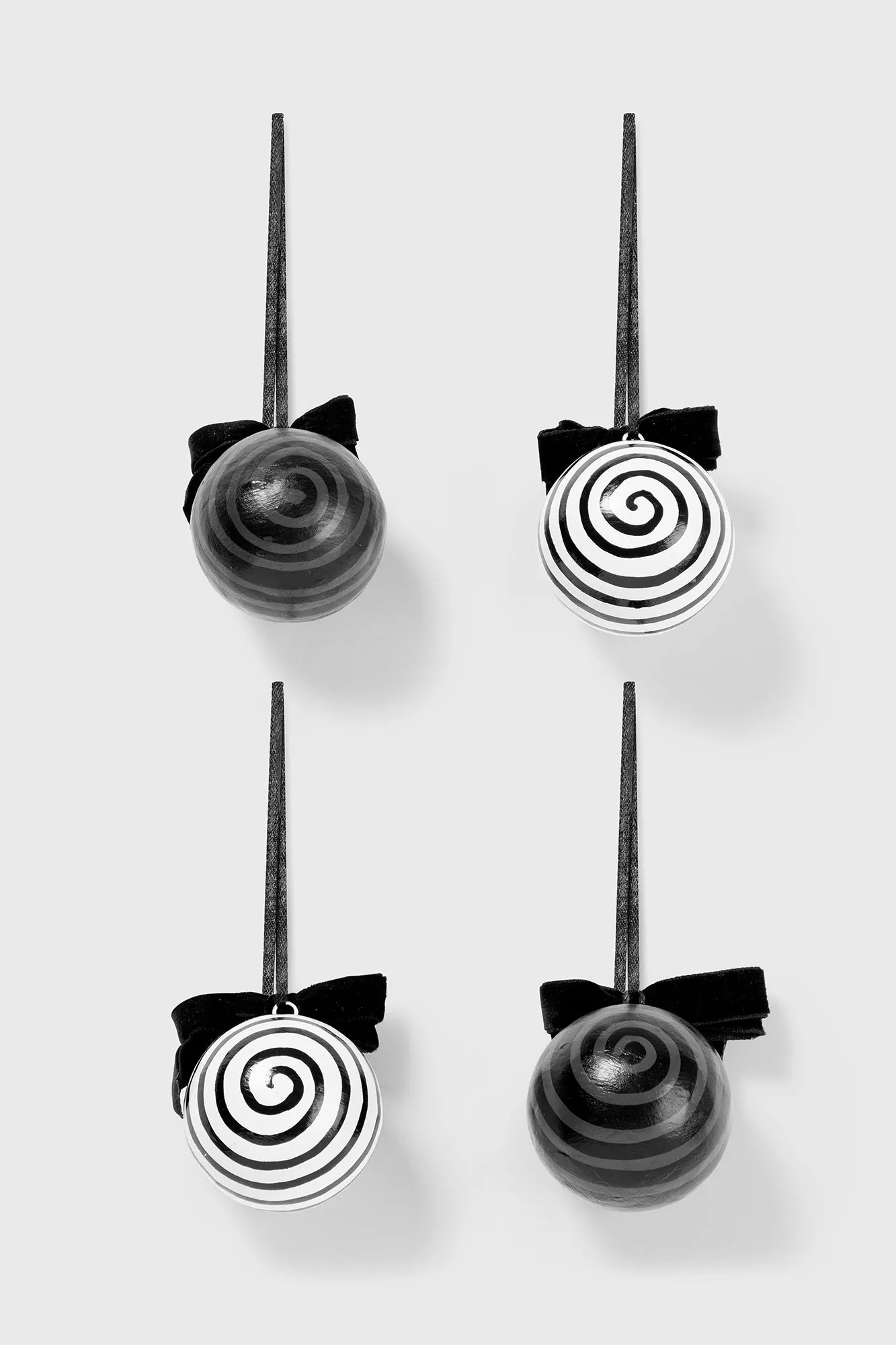 Downward Spiral Ornaments (Set Of 4)