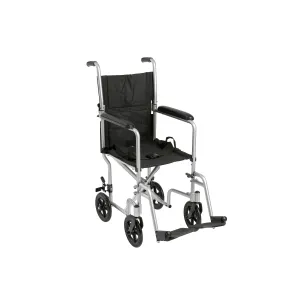 Drive Medical atc17-sl Lightweight Transport Wheelchair, 17" Seat, Silver