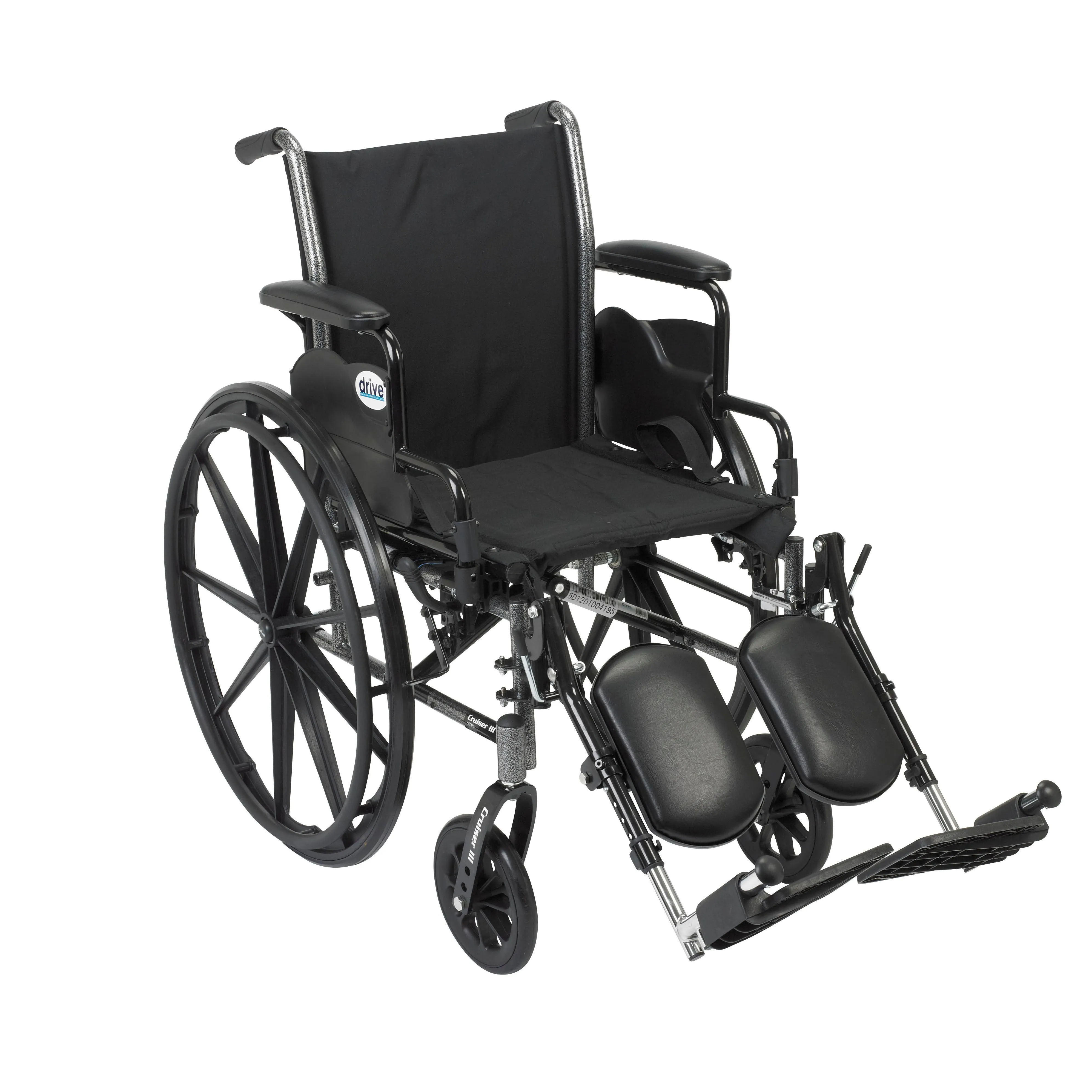 Drive Medical k316dda-elr Cruiser III Light Weight Wheelchair with Flip Back Removable Arms, Desk Arms, Elevating Leg Rests, 16" Seat