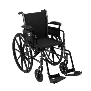 Drive Medical k318adda-sf Cruiser III Light Weight Wheelchair with Flip Back Removable Arms, Adjustable Height Desk Arms, Swing away Footrests, 18"