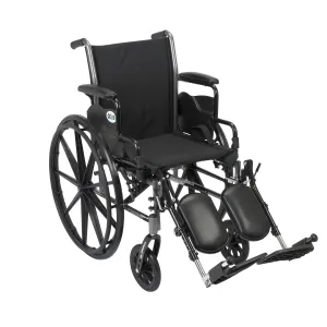 Drive Medical k318dda-elr Cruiser III Light Weight Wheelchair with Flip Back Removable Arms, Desk Arms, Elevating Leg Rests, 18" Seat