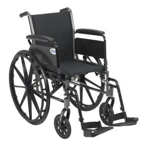 Drive Medical k318dfa-sf Cruiser III Light Weight Wheelchair with Flip Back Removable Arms, Full Arms, Swing away Footrests, 18" Seat