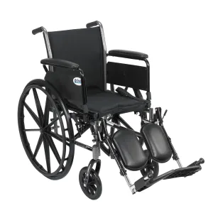 Drive Medical k320dfa-elr Cruiser III Light Weight Wheelchair with Flip Back Removable Arms, Full Arms, Elevating Leg Rests, 20" Seat