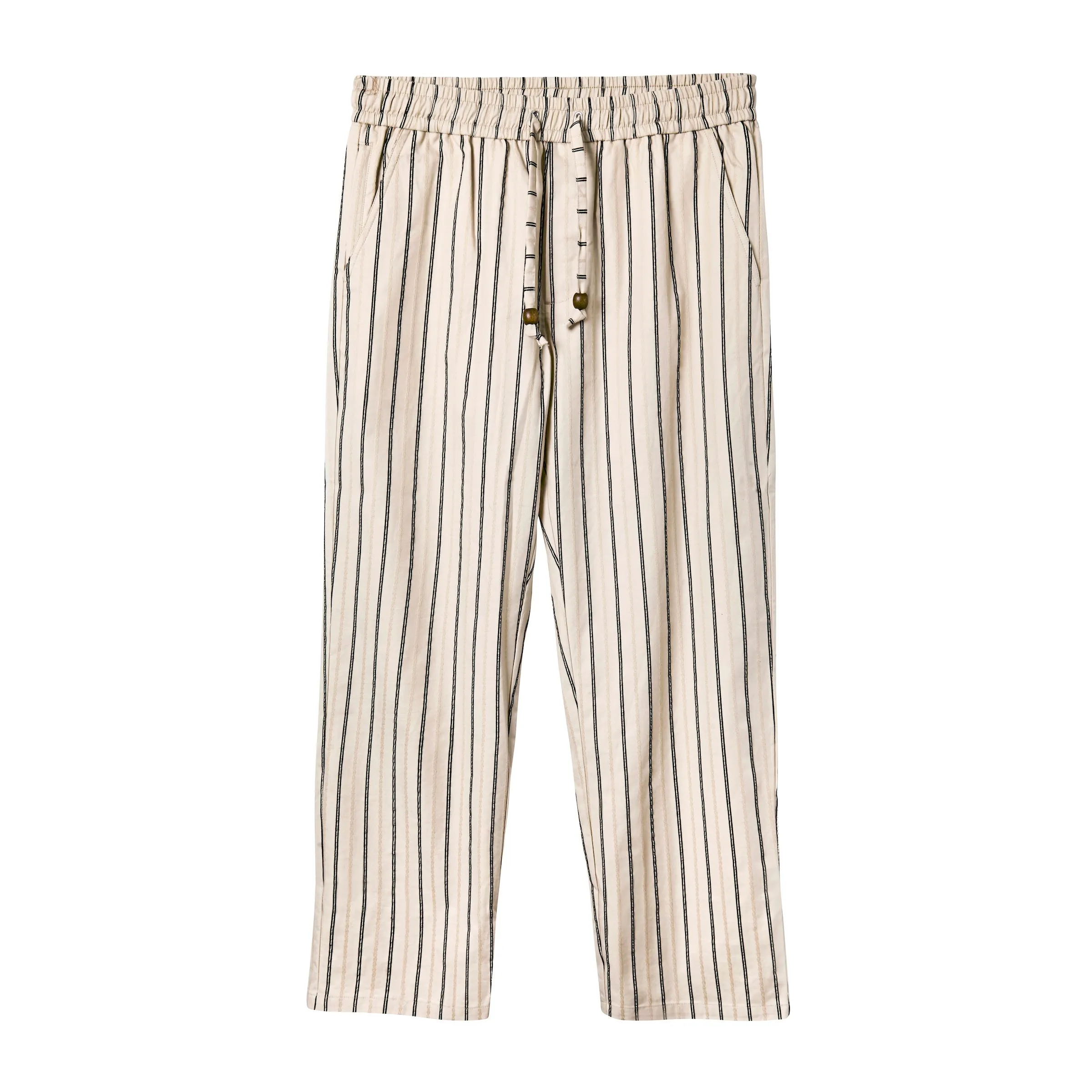 Easy-Going Pants (Beige Jacquard Stripe)